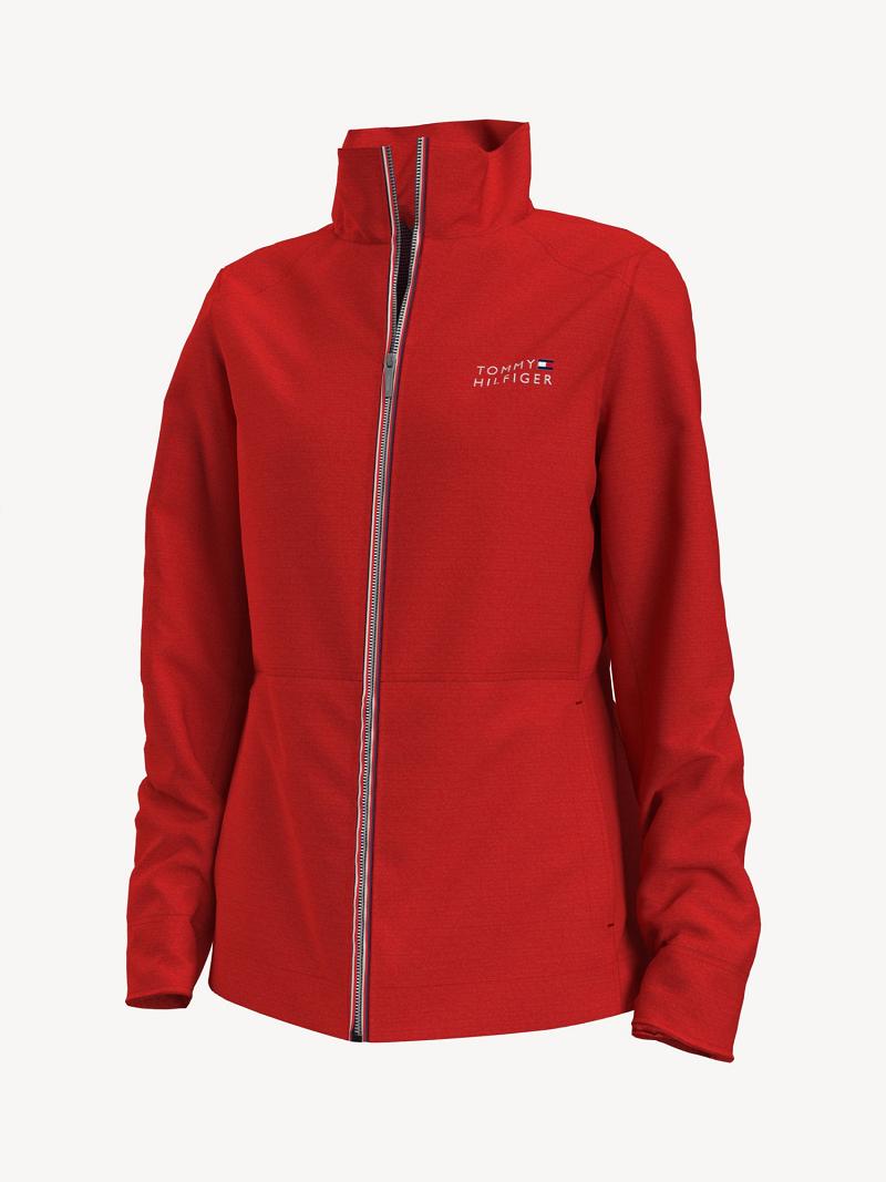 Red Tommy Hilfiger Essential Solid Logo Yacht Jackets | NZ_W21175