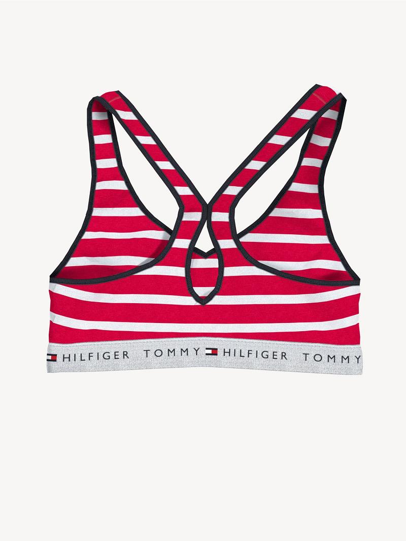 Red Tommy Hilfiger Essential Stripe Bras | NZ_W21519