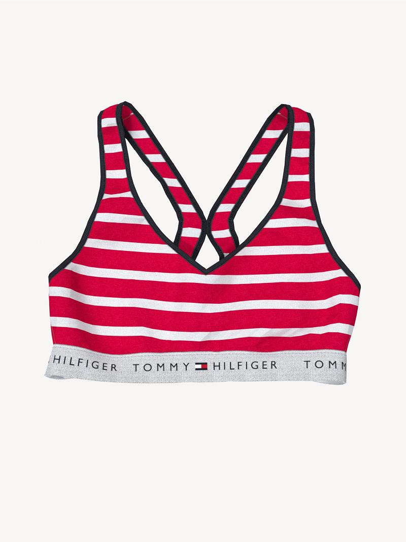 Red Tommy Hilfiger Essential Stripe Bras | NZ_W21519