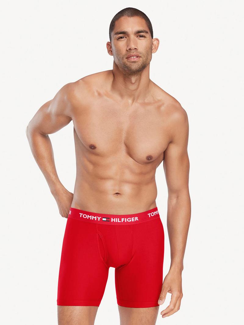 Red Tommy Hilfiger Everyday microfiber boxer brief 3pk Boxer Briefs | NZ_M31601