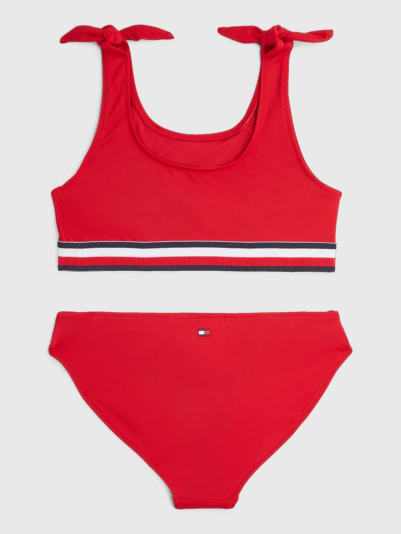 Red Tommy Hilfiger Flag Stripe Set Swimwear | NZ_G1219