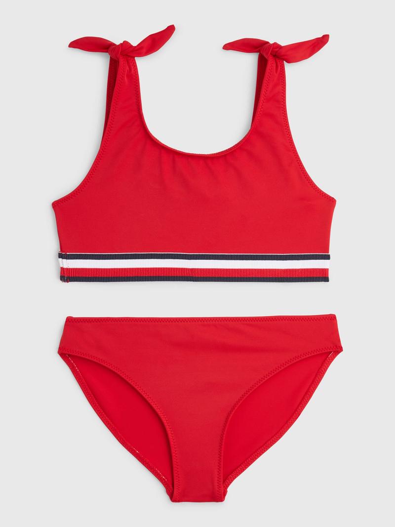 Red Tommy Hilfiger Flag Stripe Set Swimwear | NZ_G1219