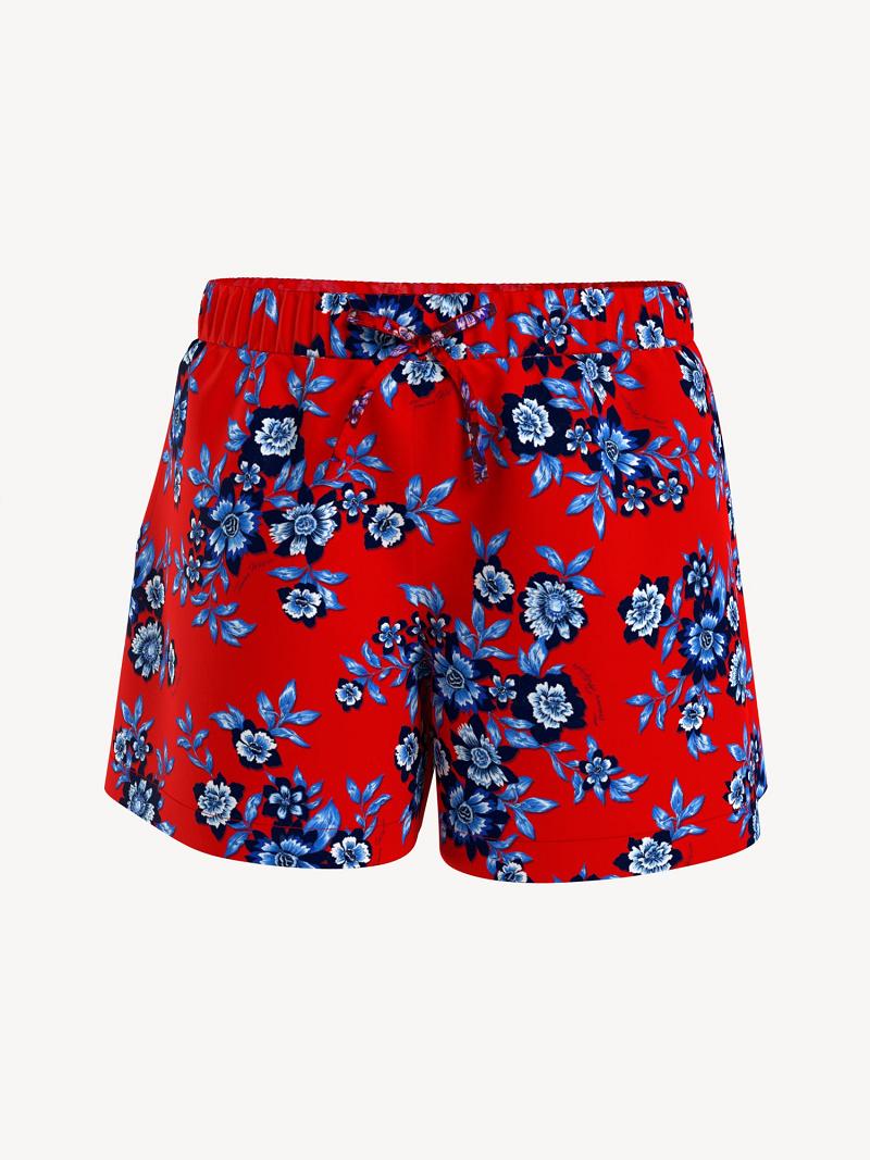 Red Tommy Hilfiger Floral Shorts | NZ_G1157