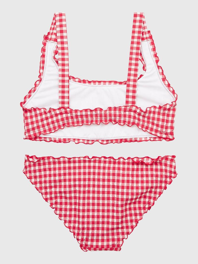 Red Tommy Hilfiger Gingham Bralette Set Swimwear | NZ_G1220