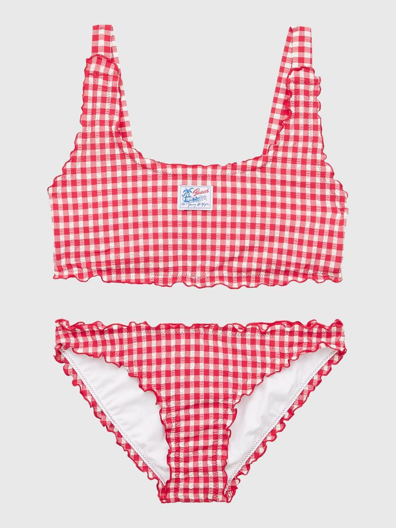 Red Tommy Hilfiger Gingham Bralette Set Swimwear | NZ_G1220