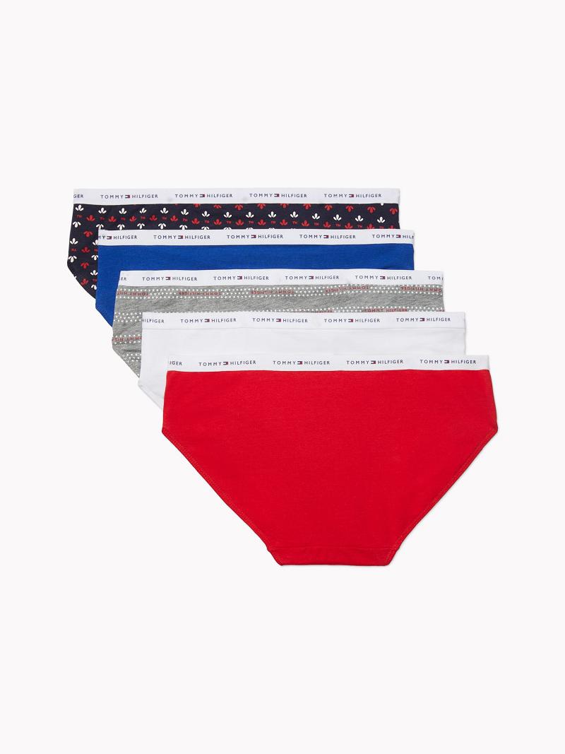 Red Tommy Hilfiger Mix Logo Brief 5PK Bikinis | NZ_W21544