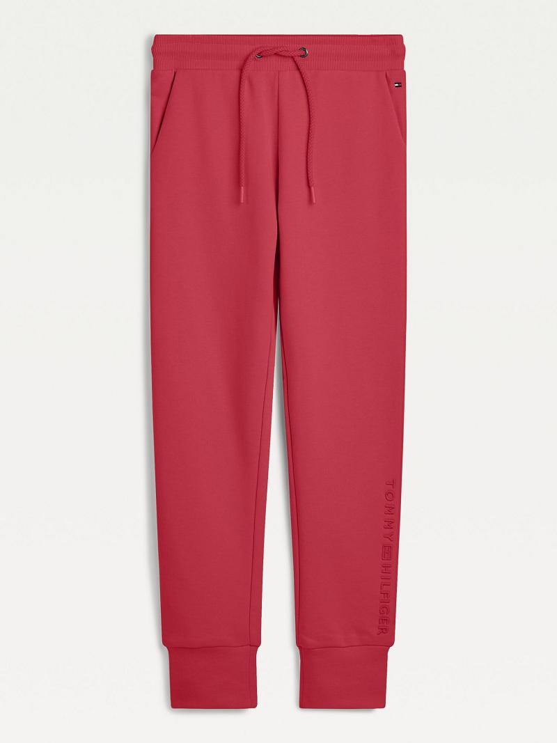 Red Tommy Hilfiger Organic Cotton Pastel Sweatpants | NZ_G1181