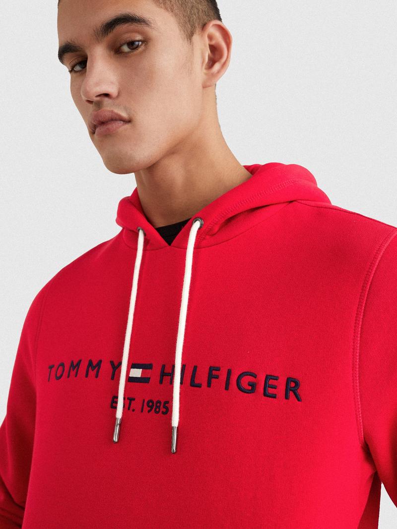 Red Tommy Hilfiger Organic cotton classic logo Hoodies | NZ_M31451