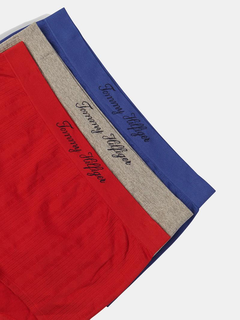 Red Tommy Hilfiger Signature Logo Brief 3PK Bikinis | NZ_W21548