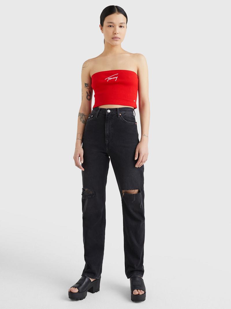 Red Tommy Hilfiger Signature Tube Tops | NZ_W21506