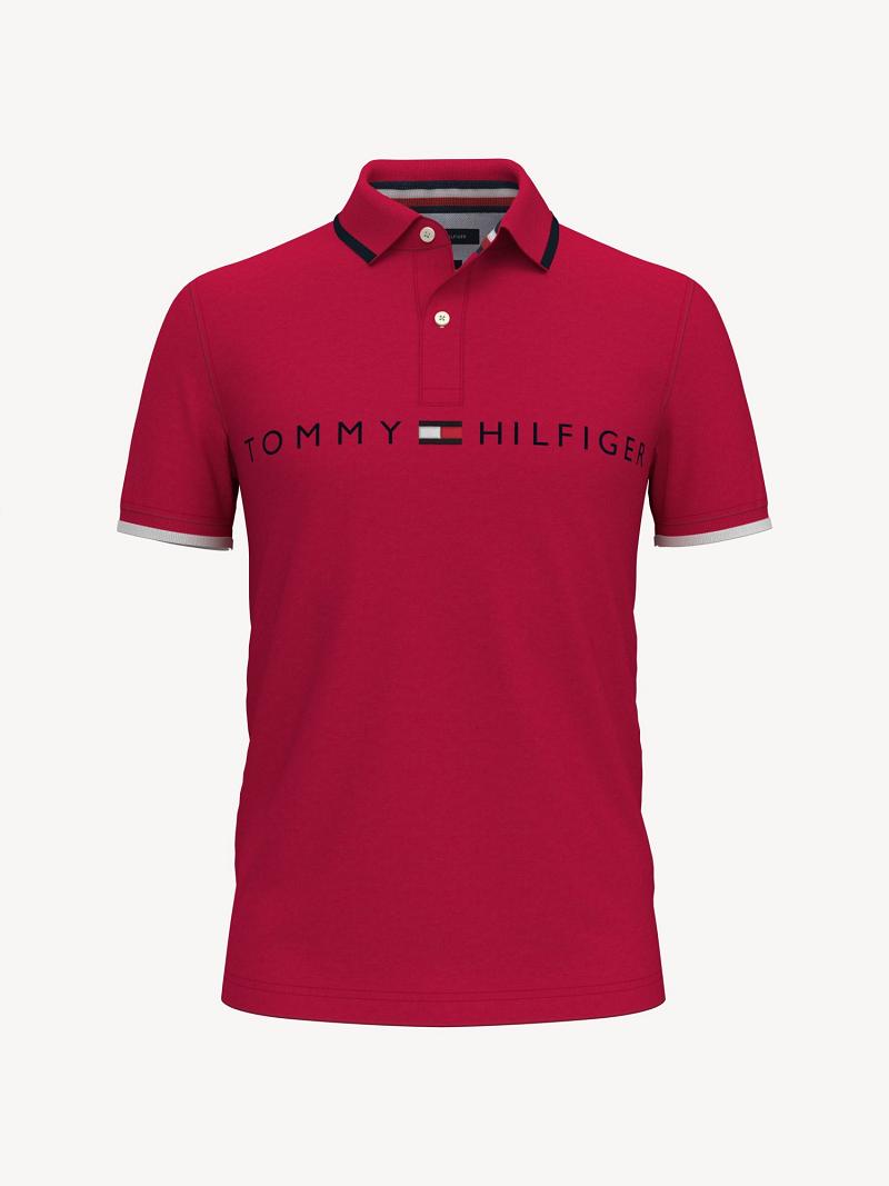 Red Tommy Hilfiger Slim fit logo Polos | NZ_M31309