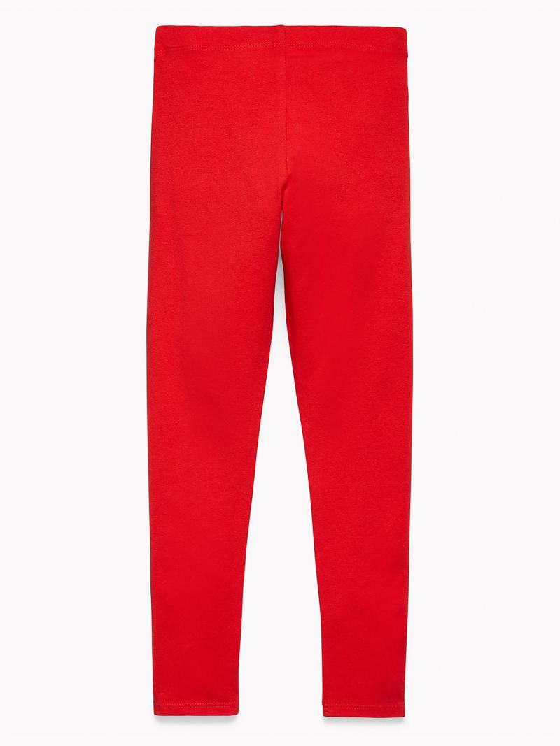 Red Tommy Hilfiger Solid Leggings | NZ_G1144