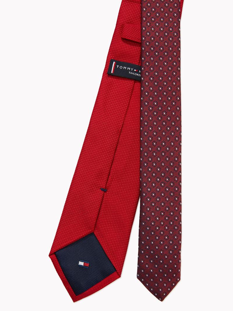 Red Tommy Hilfiger Solid Silk Ties | NZ_M31810