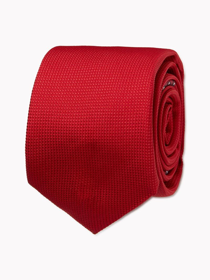 Red Tommy Hilfiger Solid Silk Ties | NZ_M31810