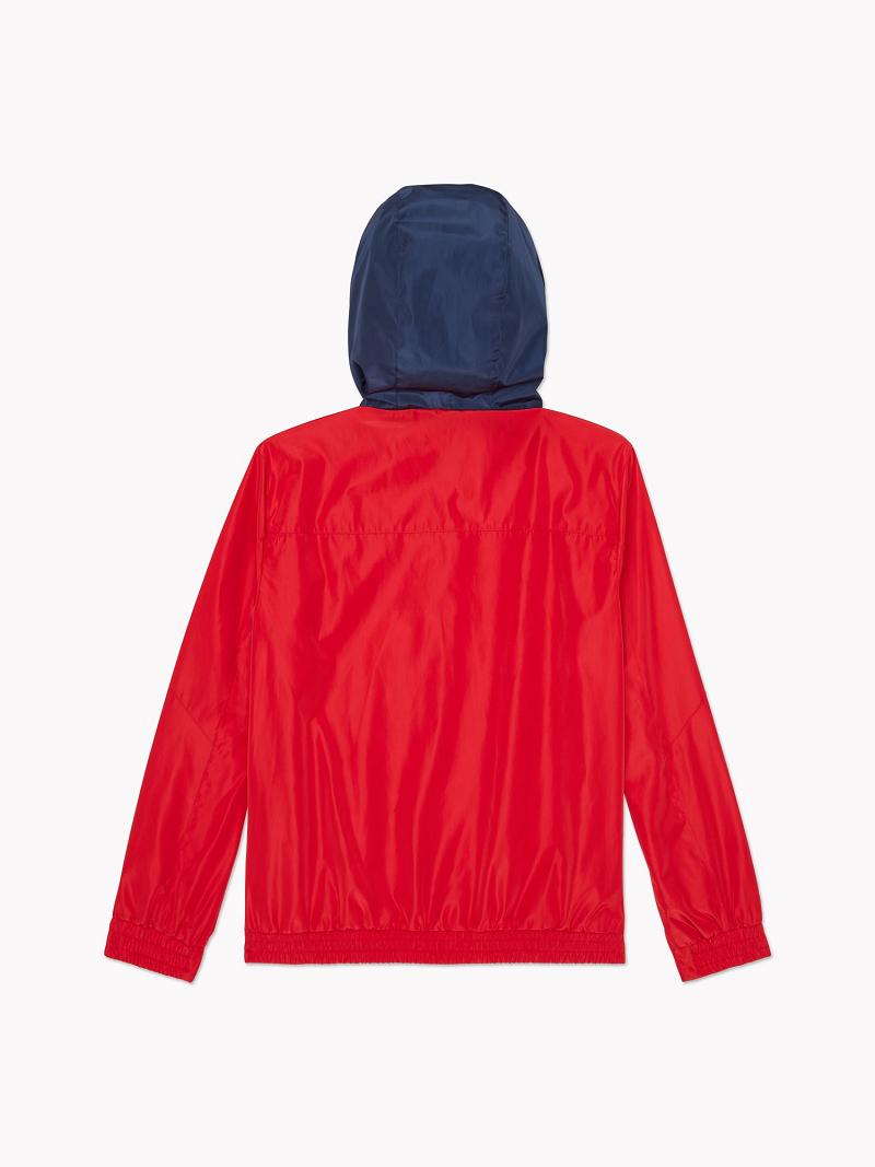 Red Tommy Hilfiger Sport Flag Windbreaker Coats | NZ_W21041