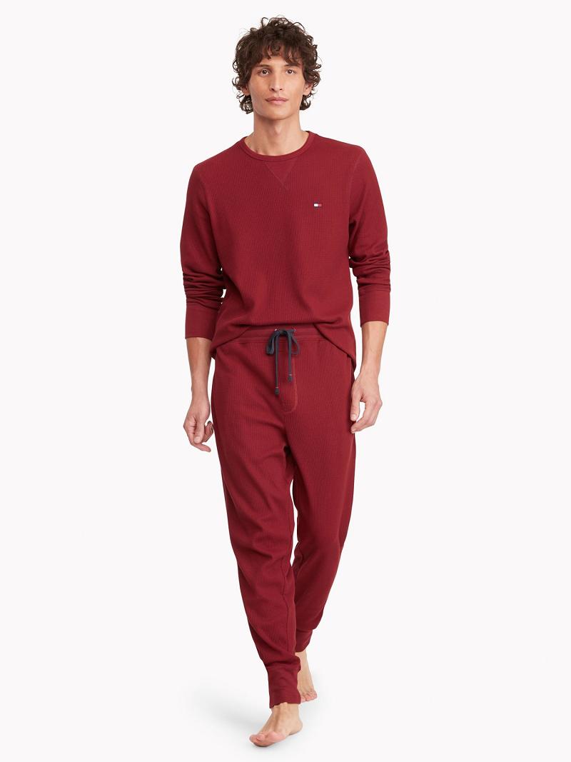 Red Tommy Hilfiger Thermal drawstring Jogger | NZ_M31355