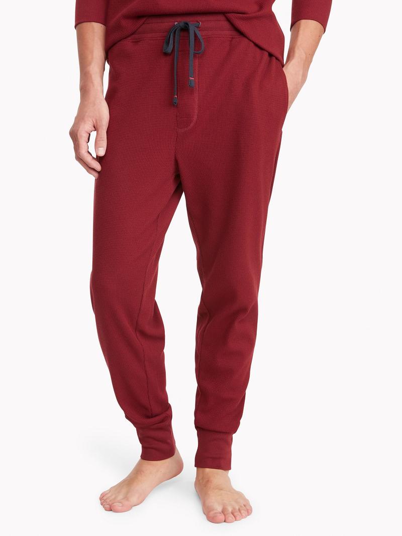 Red Tommy Hilfiger Thermal drawstring Jogger | NZ_M31355