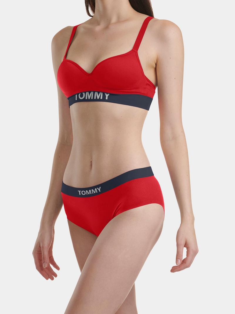 Red Tommy Hilfiger Tommy Logo Hipster Brief Lingerie | NZ_W21563