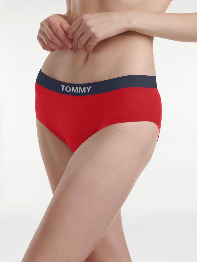 Red Tommy Hilfiger Tommy Logo Hipster Brief Lingerie | NZ_W21563