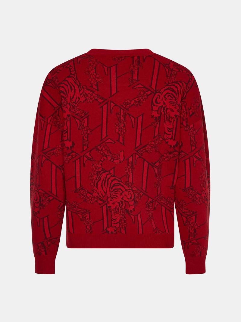 Red Tommy Hilfiger Year of the Tiger Logo Sweaters | NZ_W21375