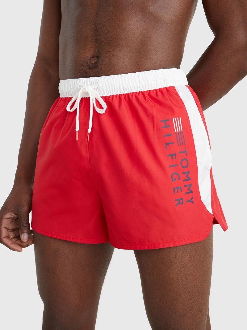 Red / White Tommy Hilfiger Regular fit hilfiger swim trunk Swimwear | NZ_M31107