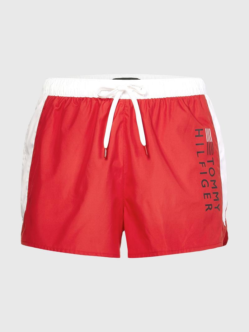 Red / White Tommy Hilfiger Regular fit hilfiger swim trunk Swimwear | NZ_M31107