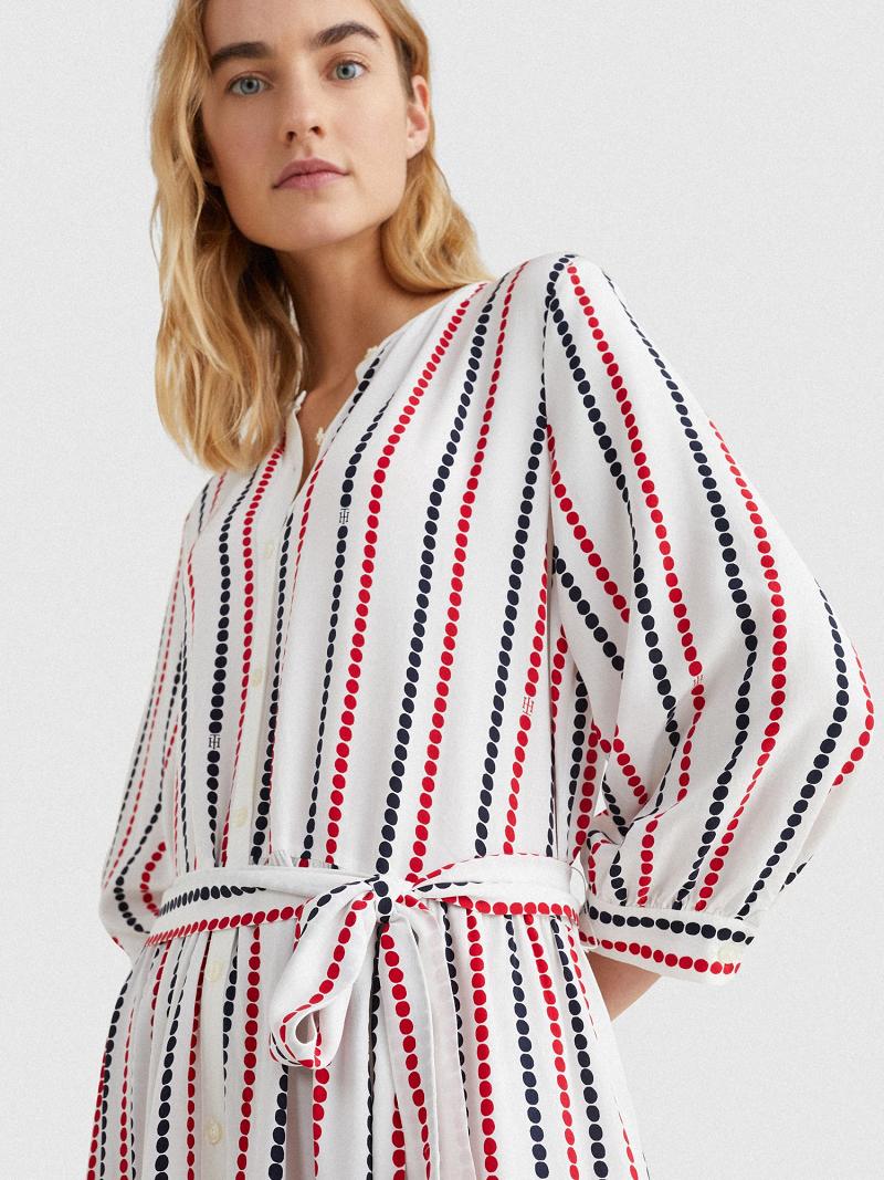 Stripes Tommy Hilfiger Dot Midi Shirtdress Dresses | NZ_W21058