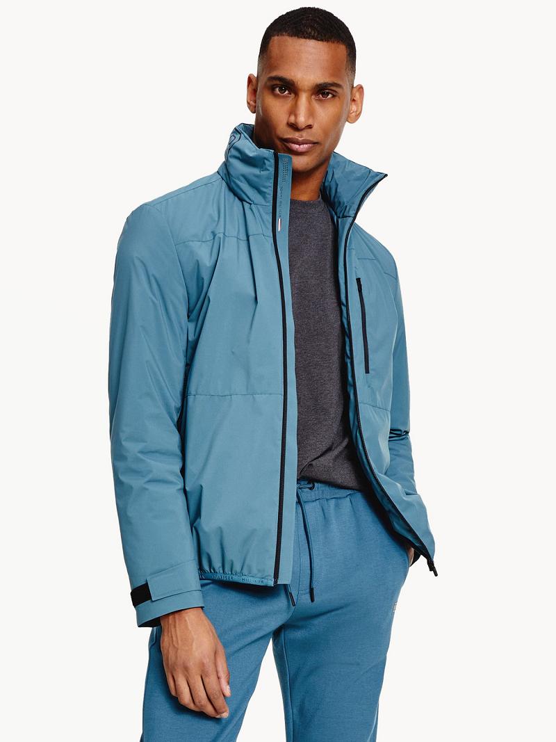 Turquoise Tommy Hilfiger Recycled hooded Jackets | NZ_M31414