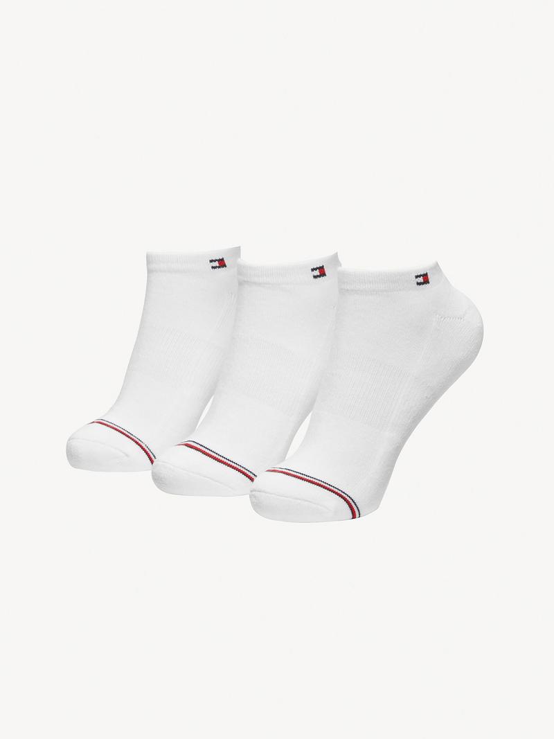 White Tommy Hilfiger Ankle 3PK Socks | NZ_W21655