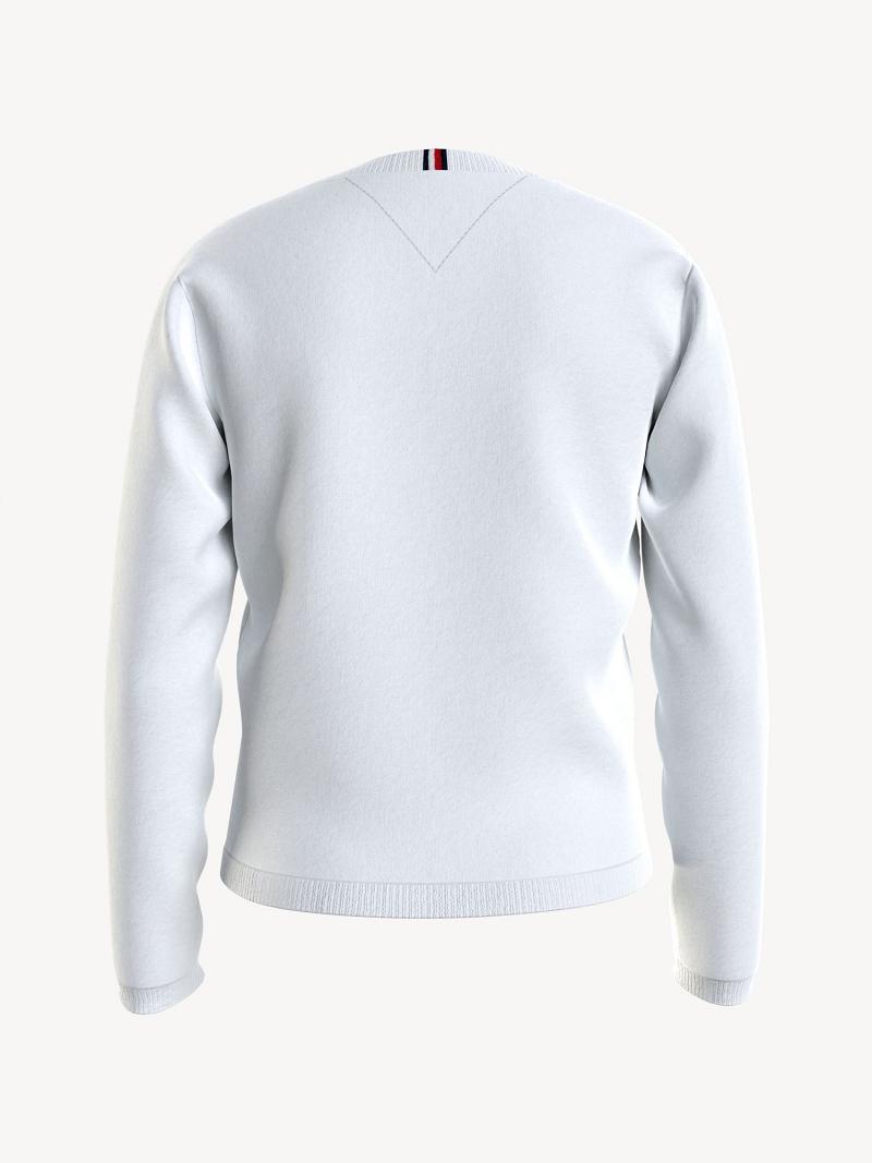 White Tommy Hilfiger Big Cardigan Sweatshirts | NZ_G1188