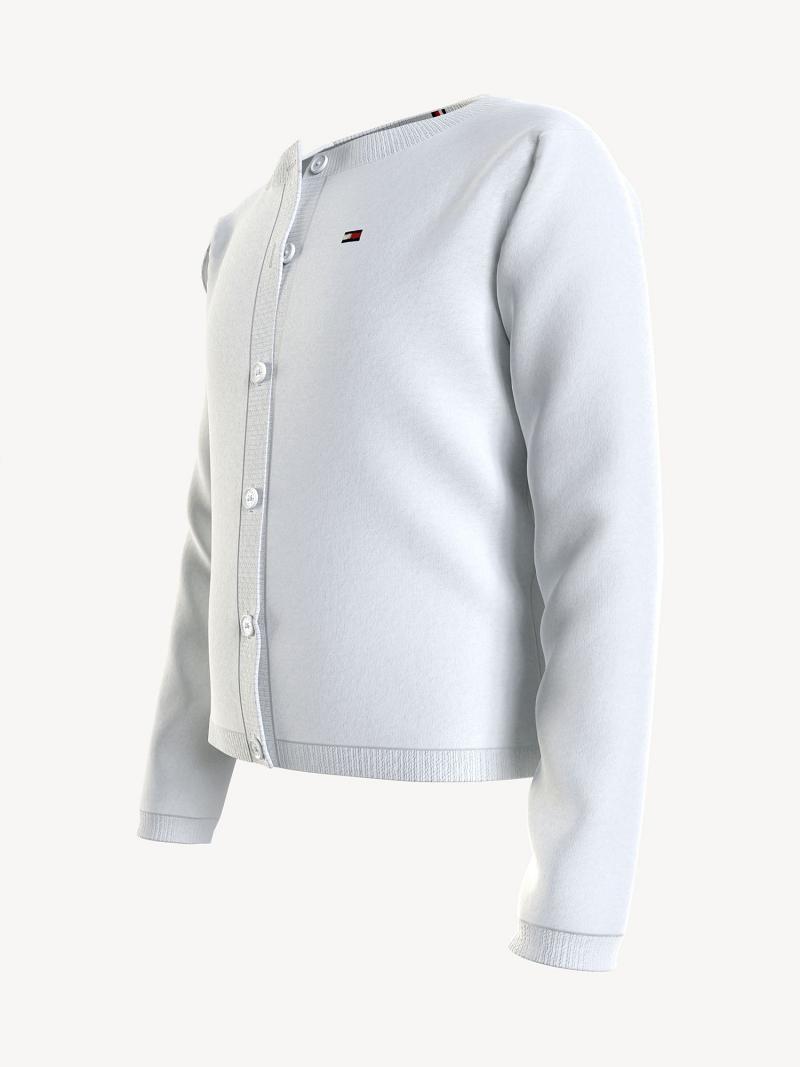 White Tommy Hilfiger Big Cardigan Sweatshirts | NZ_G1188