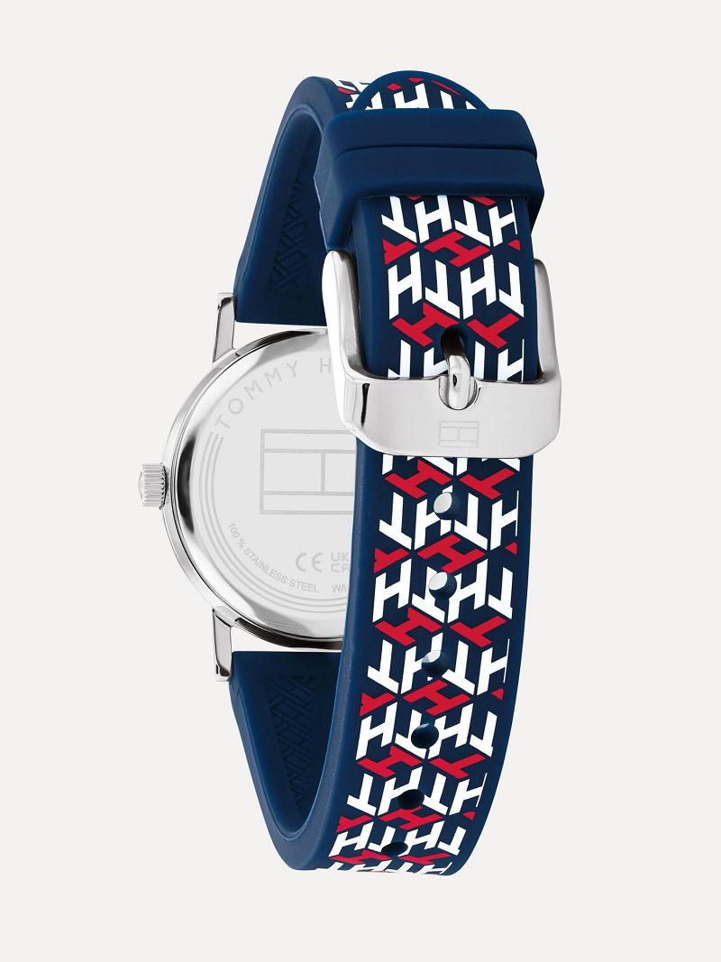 White Tommy Hilfiger Big Monogram With Silicone Strap Watches | NZ_G1369