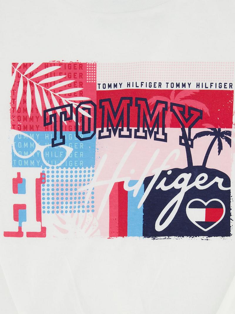 White Tommy Hilfiger Big Tommy Motif Bow T Shirts | NZ_G1237