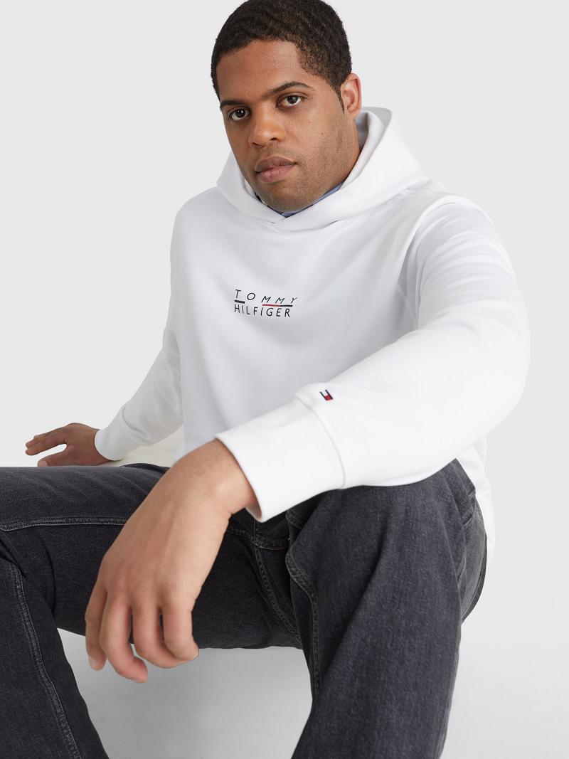 White Tommy Hilfiger Big and tall logo Hoodies | NZ_M31432