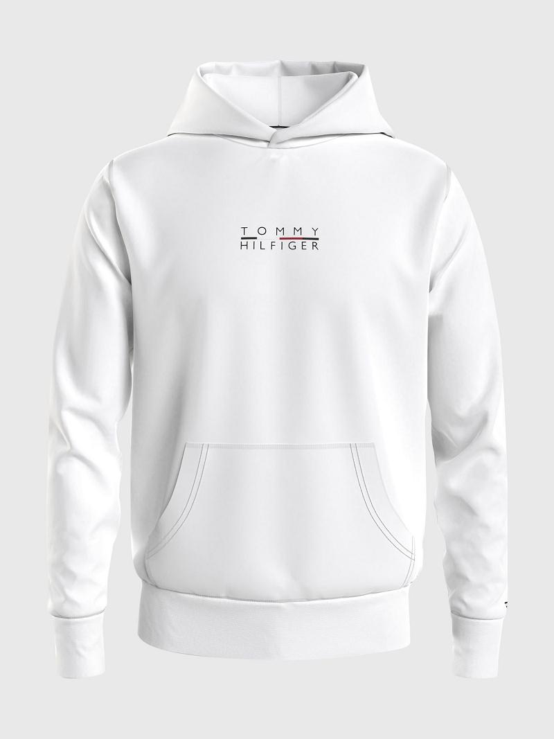 White Tommy Hilfiger Big and tall logo Hoodies | NZ_M31432