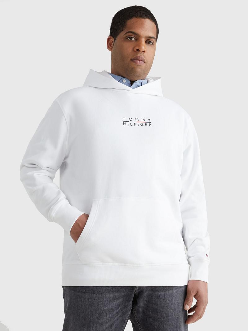 White Tommy Hilfiger Big and tall logo Hoodies | NZ_M31432