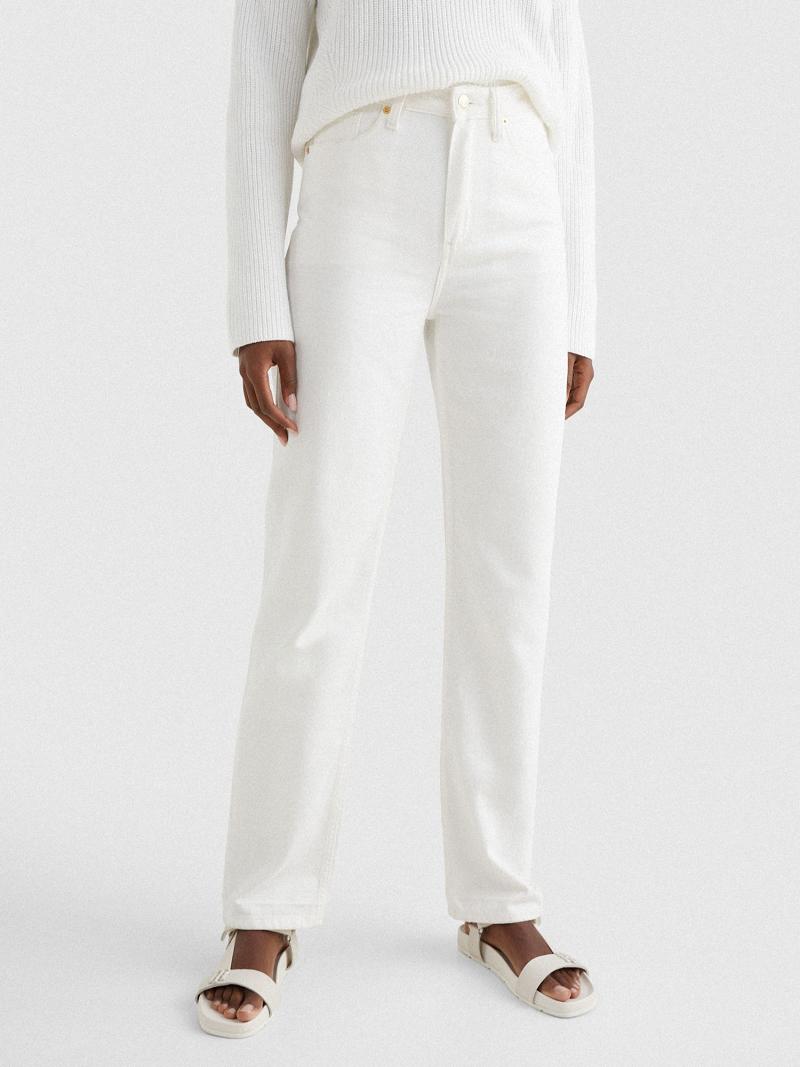 White Tommy Hilfiger Classic Straight Fit White Jeans | NZ_W21188