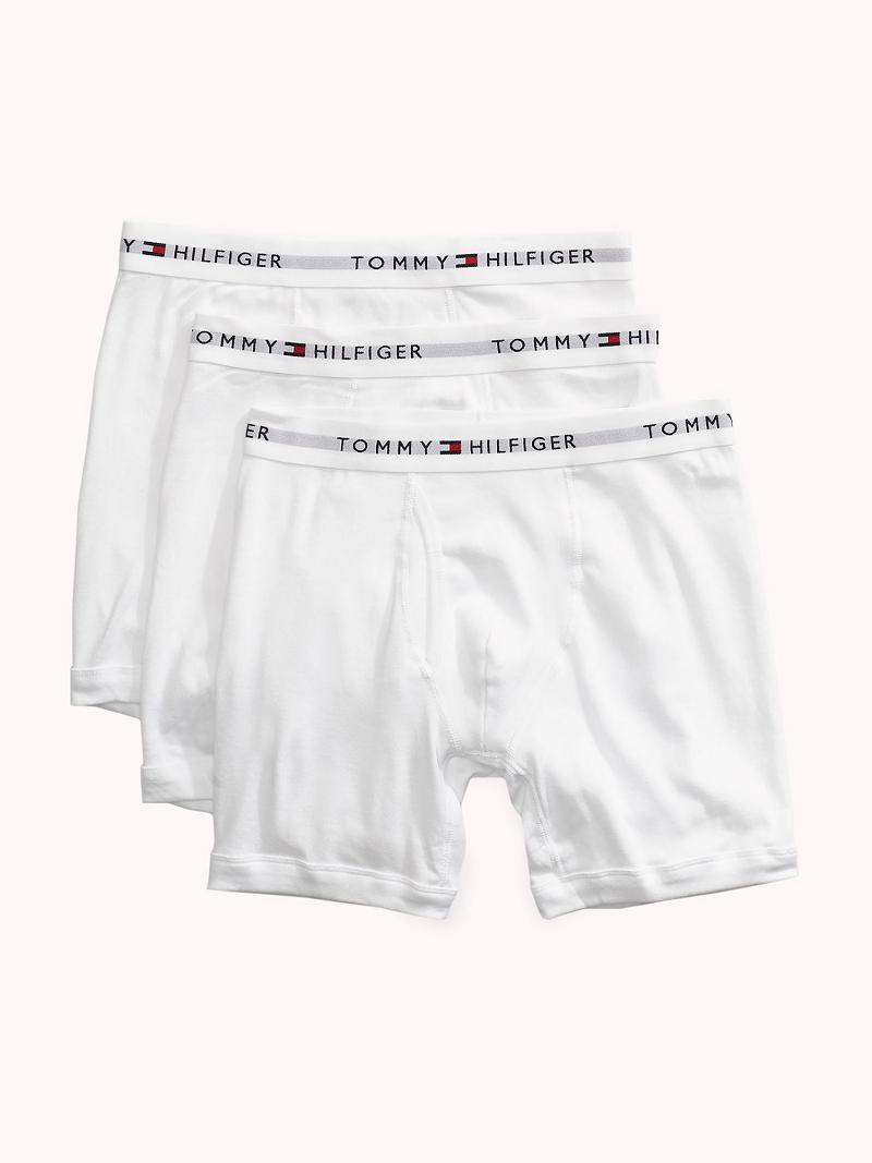 White Tommy Hilfiger Classic cotton boxer brief 3pk Boxer Briefs | NZ_M31576