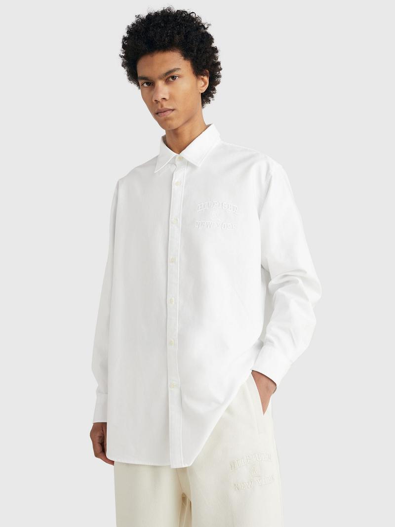 White Tommy Hilfiger Classic oversized Shirts | NZ_M31241