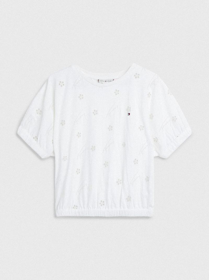 White Tommy Hilfiger Embroidered Tops | NZ_G1277