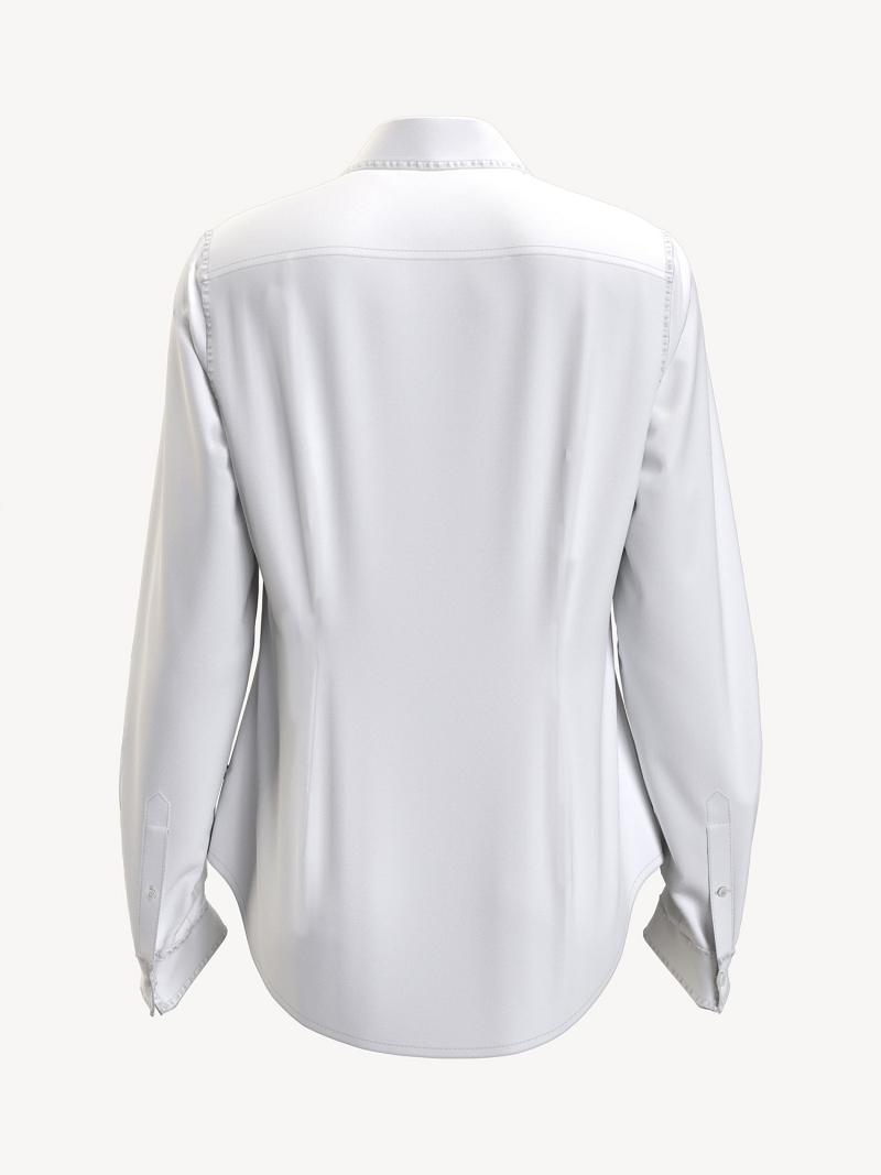 White Tommy Hilfiger Essential Solid Oxford Shirts | NZ_W21280