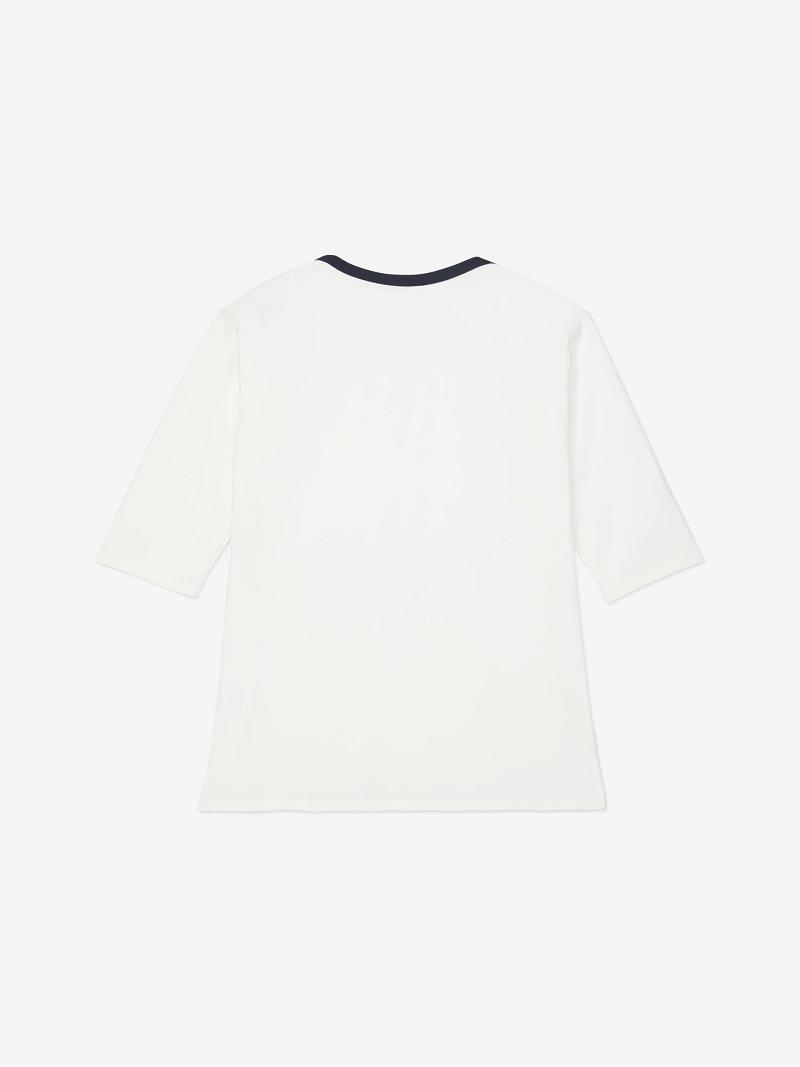 White Tommy Hilfiger Essential Solid Ponte Boatneck Tunic Tops | NZ_W21495