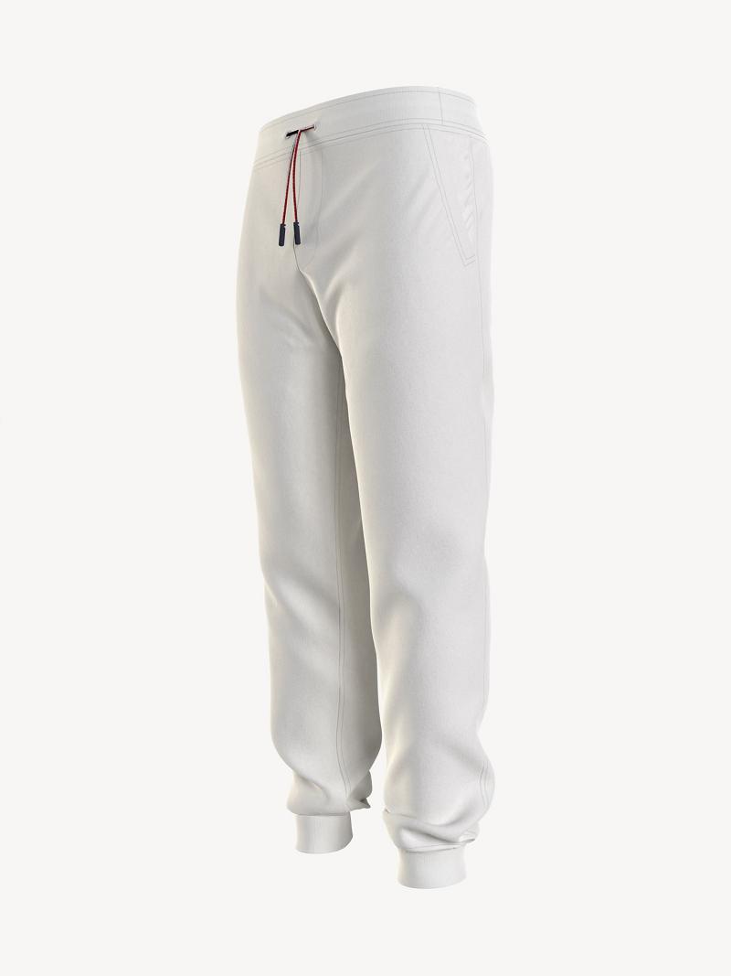 White Tommy Hilfiger Essential Solid Sweatpants | NZ_M31146