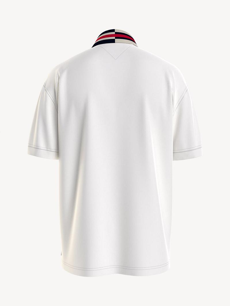 White Tommy Hilfiger Essential oversized fit Polos | NZ_M31290