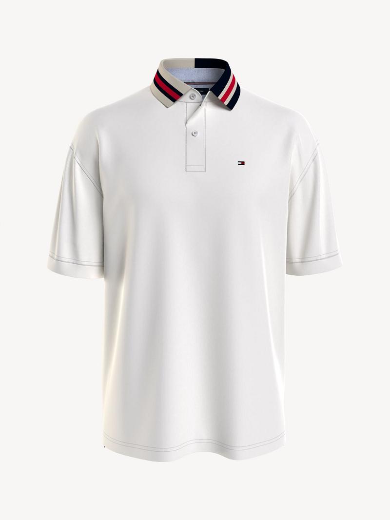 White Tommy Hilfiger Essential oversized fit Polos | NZ_M31290