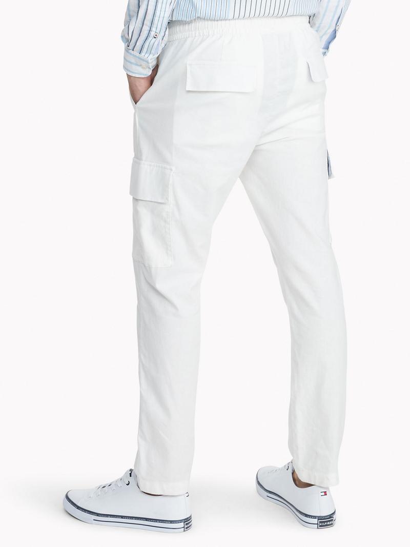 White Tommy Hilfiger Essential solid cargo Pants | NZ_M31320