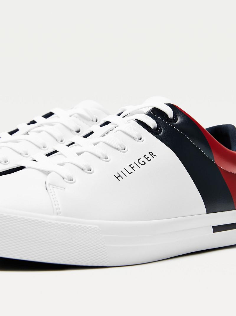 White Tommy Hilfiger Flag Casual Shoes | NZ_M31660