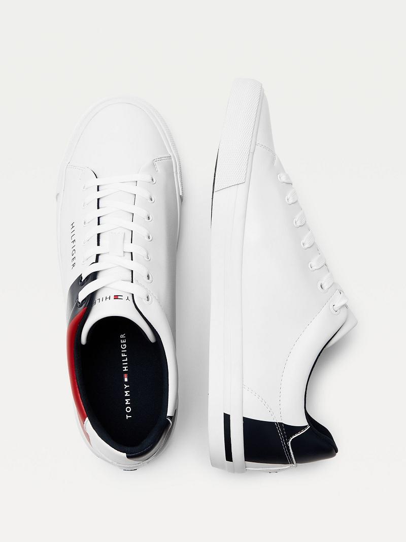 White Tommy Hilfiger Flag Casual Shoes | NZ_M31660