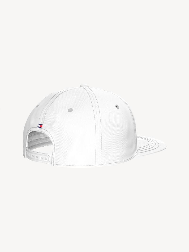 White Tommy Hilfiger Flag Flat Brim Hats | NZ_M31727