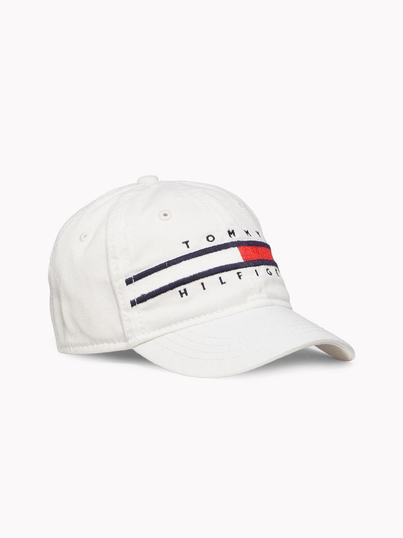 White Tommy Hilfiger Flag Hats | NZ_G1354